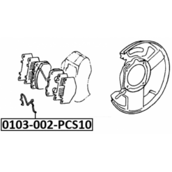 Alternative view of ANTI-RATTLE SPRING, DISC BRAKE PADS PCS 10