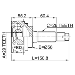 Alternative view of OUTER CV JOINT 29X56X26