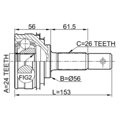 Alternative view of OUTER CV JOINT 24X56X26