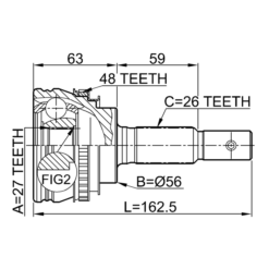 Alternative view of OUTER CV JOINT 27X56X26