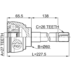 Alternative view of OUTER CV JOINT 27X60X26