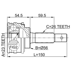 Alternative view of OUTER CV JOINT 23X56X26
