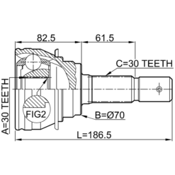 Alternative view of OUTER CV JOINT 30X70X30