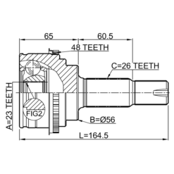 Alternative view of OUTER CV JOINT REAR 23X56X26