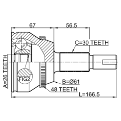Alternative view of OUTER CV JOINT 26X61X30