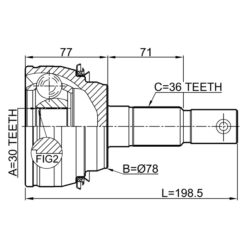Alternative view of OUTER CV JOINT 30X78X36