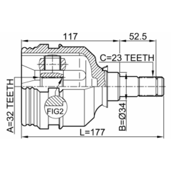 Alternative view of INNER CV JOINT 32X34X23