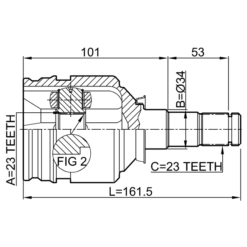 Alternative view of INNER CV JOINT 23X34X23