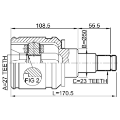 Alternative view of INNER CV JOINT LEFT 27X50X23
