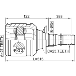 Alternative view of INNER CV JOINT RIGHT 27X34X23
