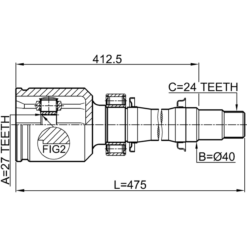 Alternative view of INNER CV JOINT RIGHT 27X40X24