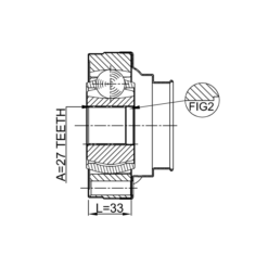 Alternative view of INNER CV JOINT 27X96
