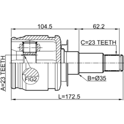 Alternative view of REAR INNER CV JOINT 23X35X23