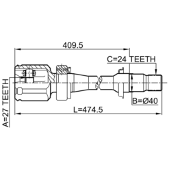 Alternative view of INNER CV JOINT RIGHT 27X40X24