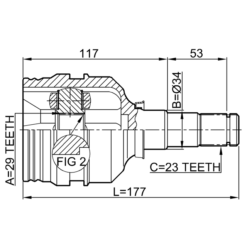 Alternative view of INNER CV JOINT 29X34X23