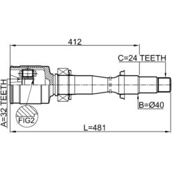 Alternative view of INNER CV JOINT RIGHT 32X40X24