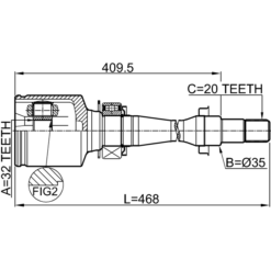 Alternative view of INNER CV JOINT RIGHT 32X35X20