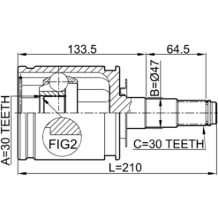 Alternative view of INNER CV JOINT 30X47X30