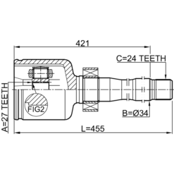 Alternative view of INNER CV JOINT RIGHT 27X34X24