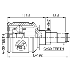 Alternative view of INNER CV JOINT 30X47X30