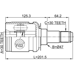 Alternative view of INNER CV JOINT 30X47X30