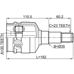 Alternative view of INNER CV JOINT LEFT 30X35X23