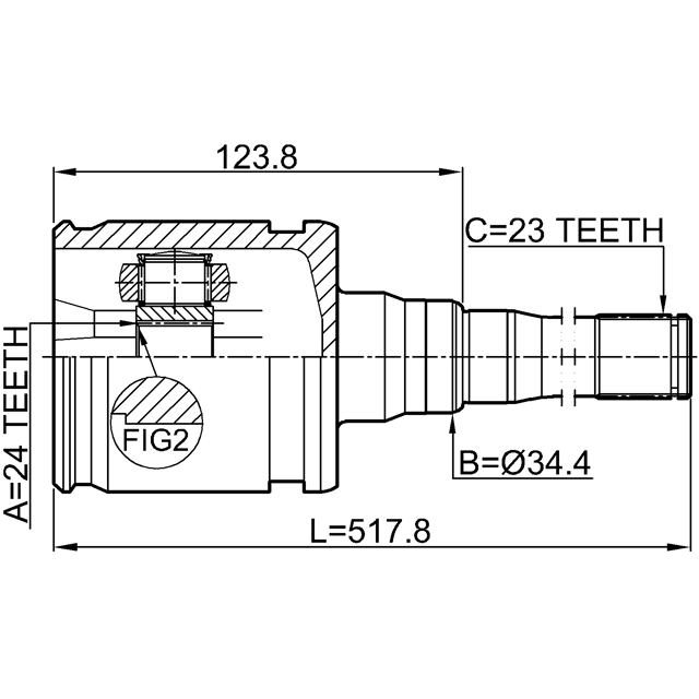 INNER CV JOINT RIGHT 24X34.4X23 - Image 2
