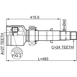 Alternative view of INNER CV JOINT RIGHT 27X40X24