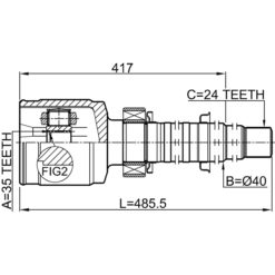 Alternative view of INNER CV JOINT 35X40X24
