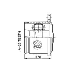 Alternative view of REAR INNER CV JOINT 26X116.5
