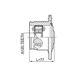 Alternative view of REAR INNER CV JOINT 20X110