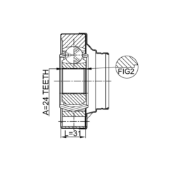 Alternative view of REAR INNER CV JOINT 24X101.7