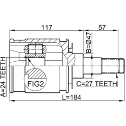 Alternative view of INNER CV JOINT 24X47X27