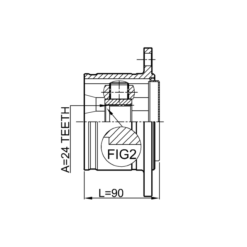 Alternative view of INNER CV JOINT 24X129