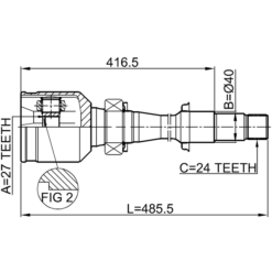 Alternative view of INNER CV JOINT RIGHT 27X40X24