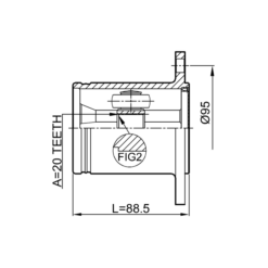 Alternative view of INNER CV JOINT 20X95