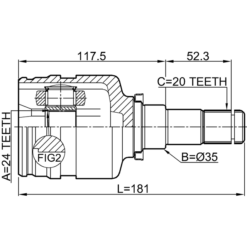 Alternative view of INNER CV JOINT RIGHT 24X35X20