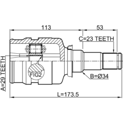 Alternative view of INNER CV JOINT 29X34X23