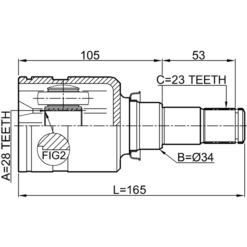 Alternative view of INNER CV JOINT RIGHT 28X33.8X23