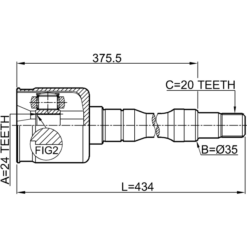 Alternative view of INNER CV JOINT RIGHT 24X35X20