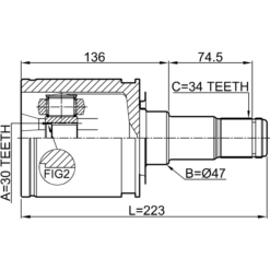 Alternative view of INNER CV JOINT 30X47X34