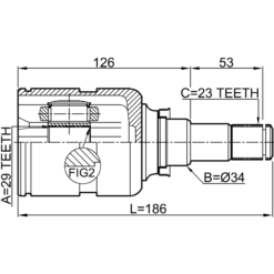Alternative view of INNER CV JOINT 29X34X23