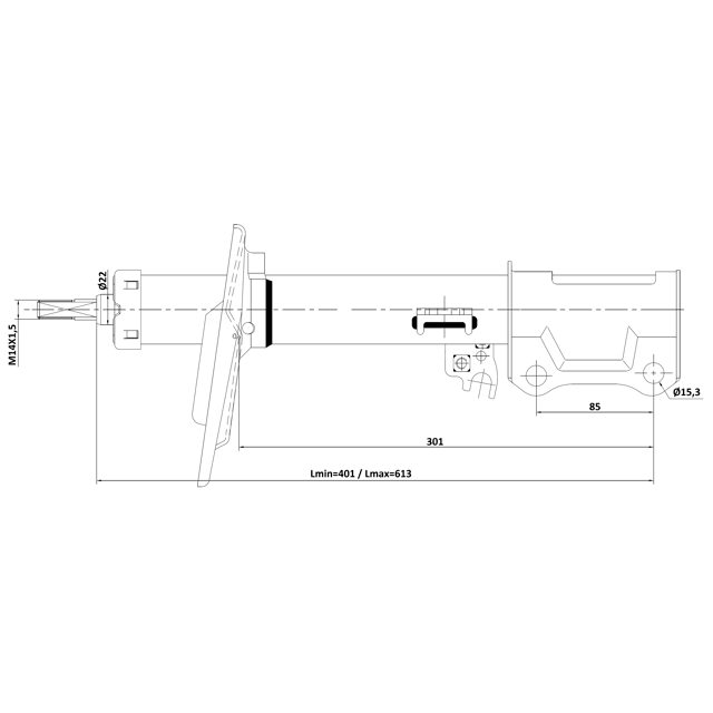 SHOCK ABSORBER REAR LEFT GAS.TWIN TUBE - Image 2