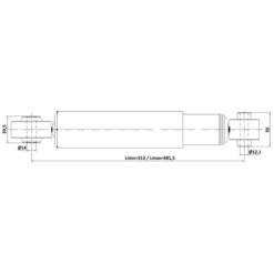 Alternative view of REAR SHOCK ABSORBER GAS.TWIN TUBE