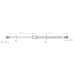 Alternative view of TRUNK GAS STRUT (WITH END DAMPING) L443/455N