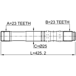 Alternative view of AXLE HALF SHAFT LEFT 23X425X23
