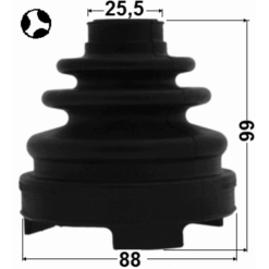 Alternative view of BOOT INNER CV JOINT KIT 88X99X25.5