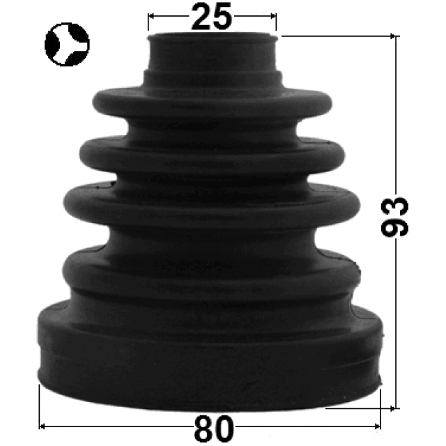 BOOT INNER CV JOINT KIT 80X93X25 - Image 2
