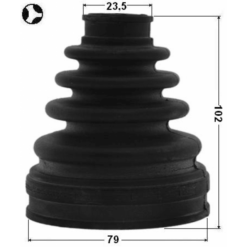 Alternative view of BOOT INNER CV JOINT KIT 79X102X23.5