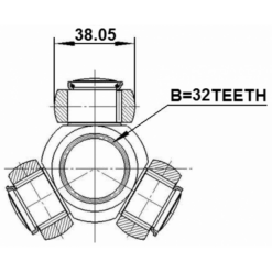 Alternative view of TRIPOD JOINT 32X38.05